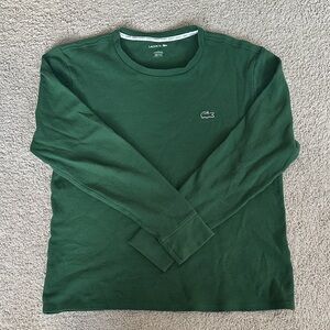Lacoste Dark Green Long Sleeve Sleepwear Tee- Size Small